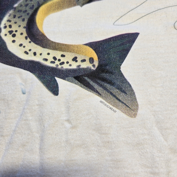 Vintage Gone Fishing Trout T Shirt Medium Going Online Funny Quote Graphic - Picture 3 of 4